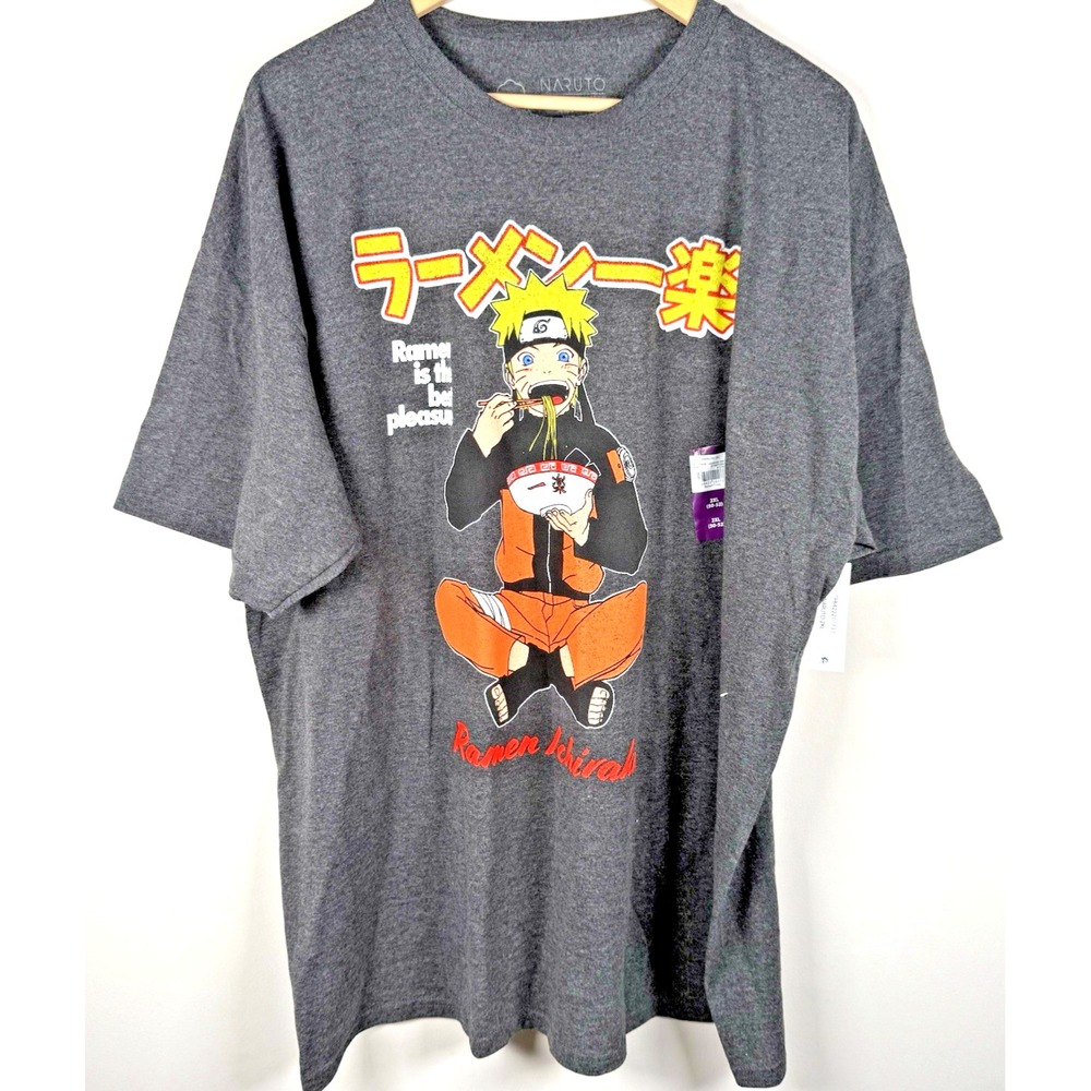 Naruto Shippuden Mens Ramen Is The Best Pleasure Anime Gray Shirt New‎ 2XL